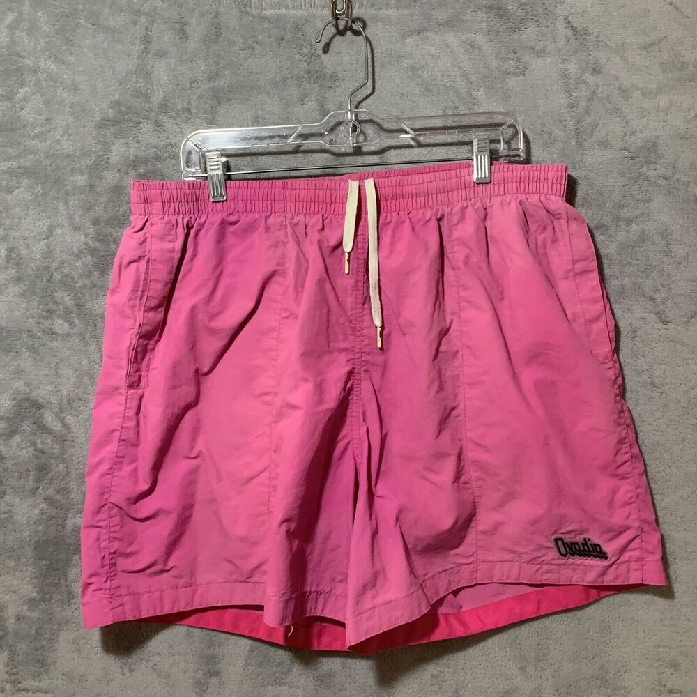 Ovadia & Sons Swim Trunks Men 2XL Hot Pink Mesh Lined Pockets Shorts Beach Pool